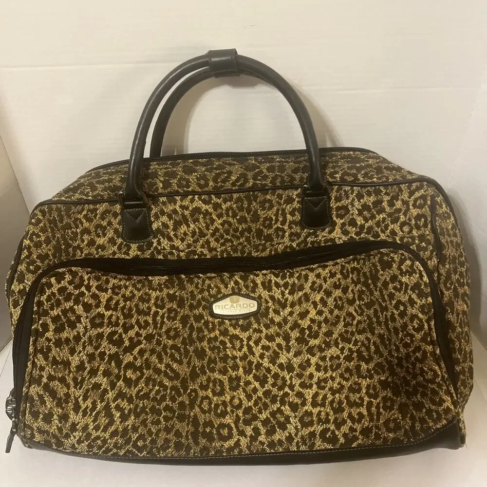 Ricardo Beverly Hills Cheetah Print Large Weekender Luggage Bag